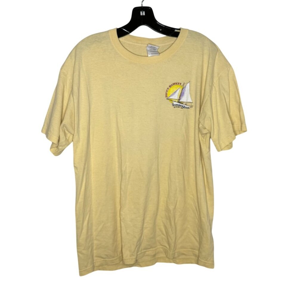 Jimmy Buffett Summerzcool Tour Yellow Graphic T-Shirt L Gildan Heavy Cotton 2009 - Picture 2 of 8